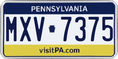 PA license plate MXV7375