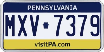 PA license plate MXV7379