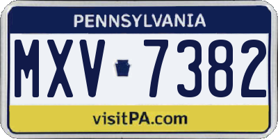PA license plate MXV7382