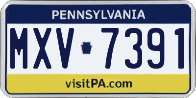 PA license plate MXV7391