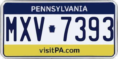 PA license plate MXV7393
