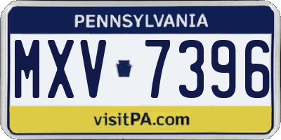 PA license plate MXV7396
