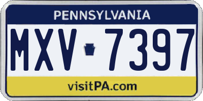 PA license plate MXV7397