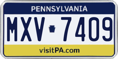 PA license plate MXV7409