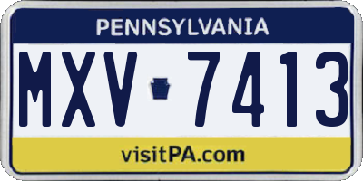 PA license plate MXV7413