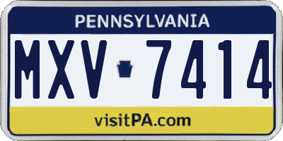 PA license plate MXV7414