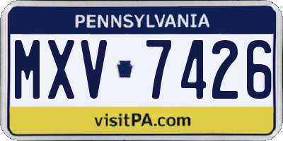 PA license plate MXV7426