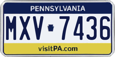 PA license plate MXV7436