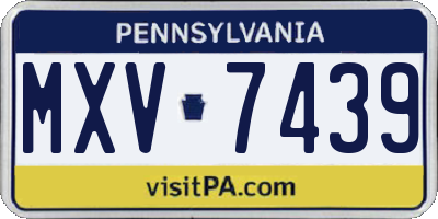 PA license plate MXV7439