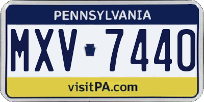 PA license plate MXV7440