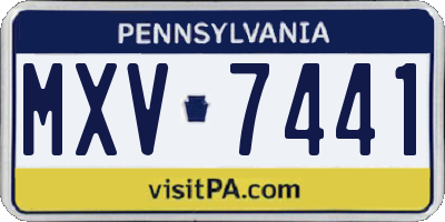 PA license plate MXV7441