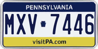 PA license plate MXV7446