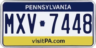 PA license plate MXV7448