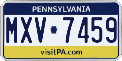 PA license plate MXV7459