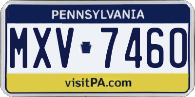 PA license plate MXV7460