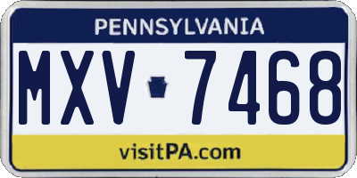 PA license plate MXV7468