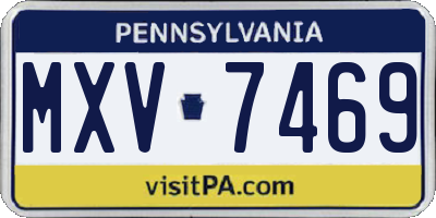 PA license plate MXV7469