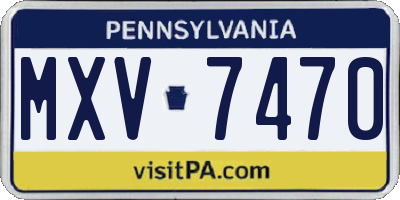 PA license plate MXV7470