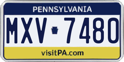PA license plate MXV7480