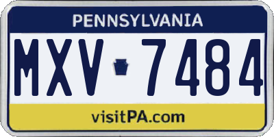 PA license plate MXV7484