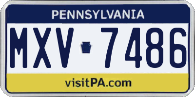 PA license plate MXV7486