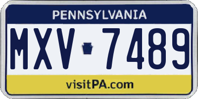 PA license plate MXV7489