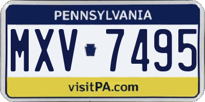 PA license plate MXV7495