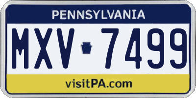PA license plate MXV7499