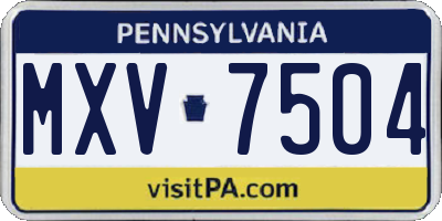 PA license plate MXV7504