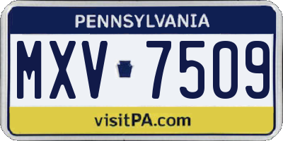 PA license plate MXV7509