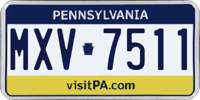 PA license plate MXV7511