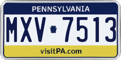 PA license plate MXV7513