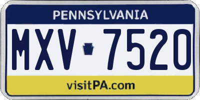 PA license plate MXV7520