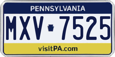 PA license plate MXV7525