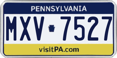 PA license plate MXV7527