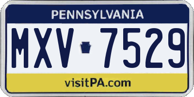 PA license plate MXV7529
