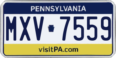 PA license plate MXV7559