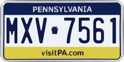 PA license plate MXV7561