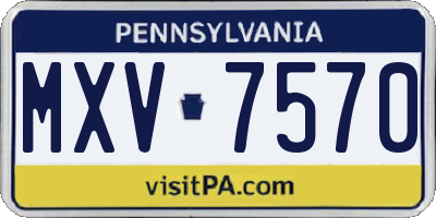 PA license plate MXV7570
