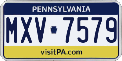 PA license plate MXV7579