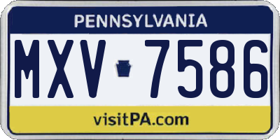 PA license plate MXV7586