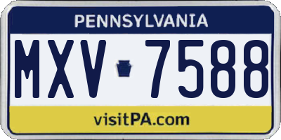 PA license plate MXV7588