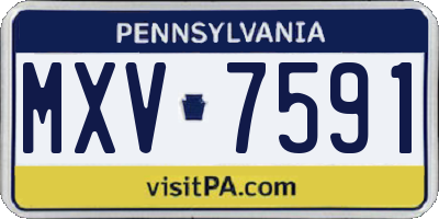 PA license plate MXV7591