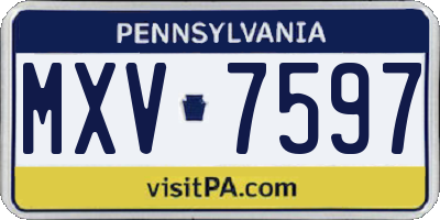 PA license plate MXV7597