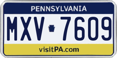 PA license plate MXV7609