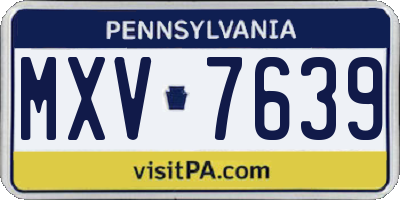 PA license plate MXV7639