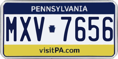 PA license plate MXV7656