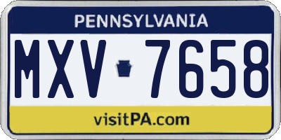 PA license plate MXV7658