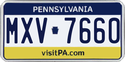 PA license plate MXV7660