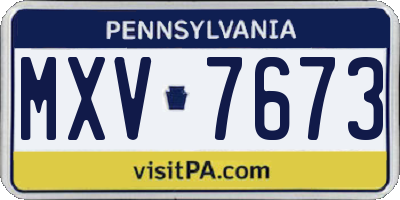 PA license plate MXV7673